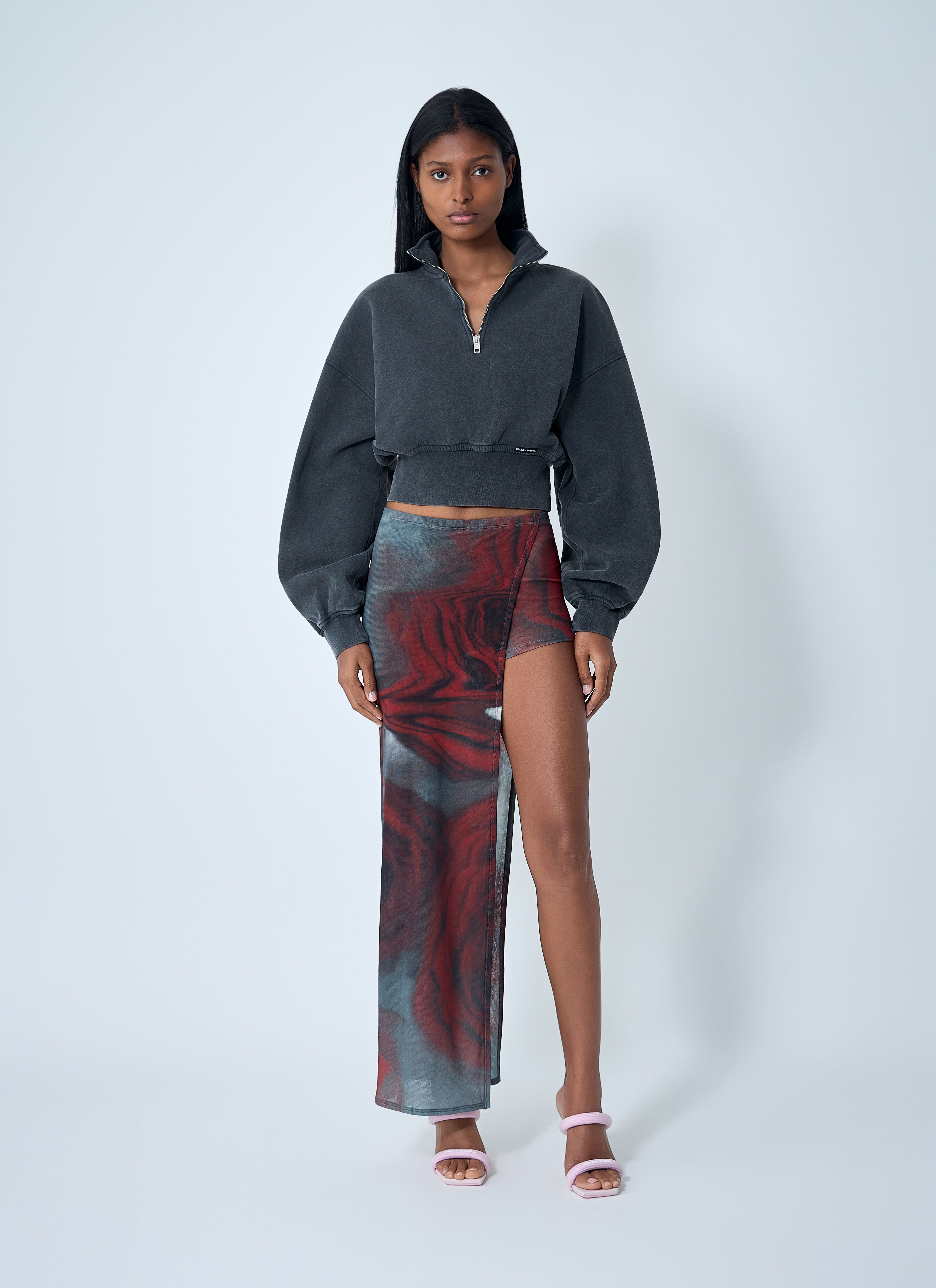 Blurry Roses Asymmetrical Mini-Skort - 2