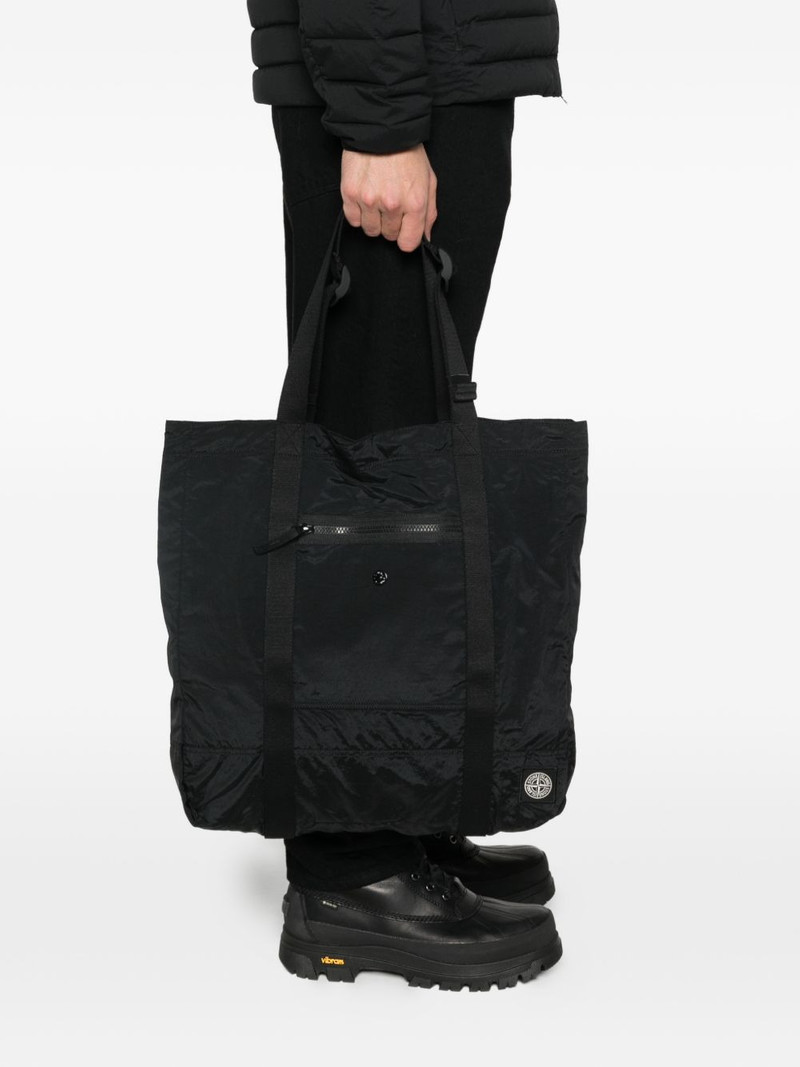 Stone Island logo-patch tote bag outlook