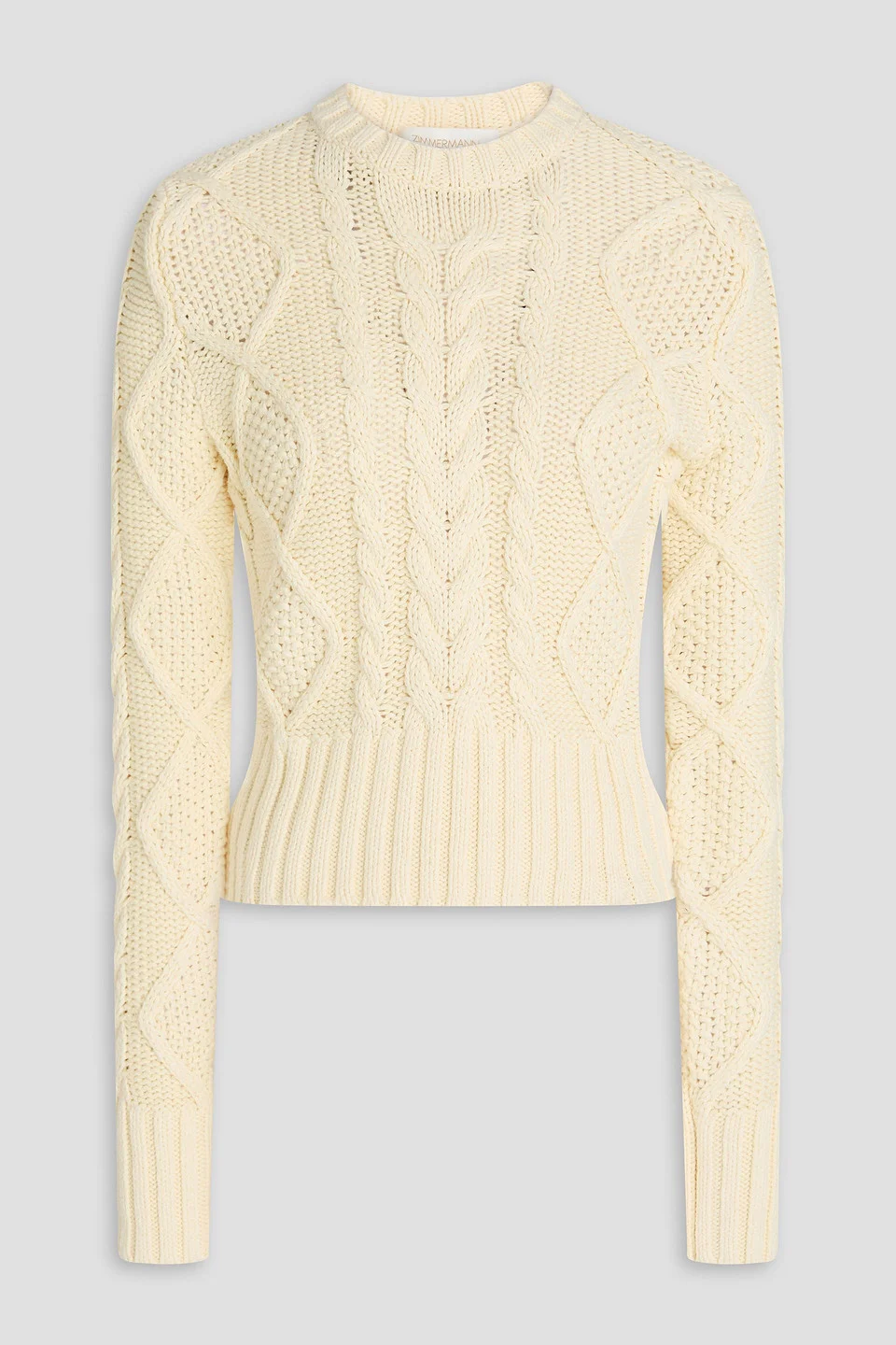 Cable-knit cotton sweater - 1