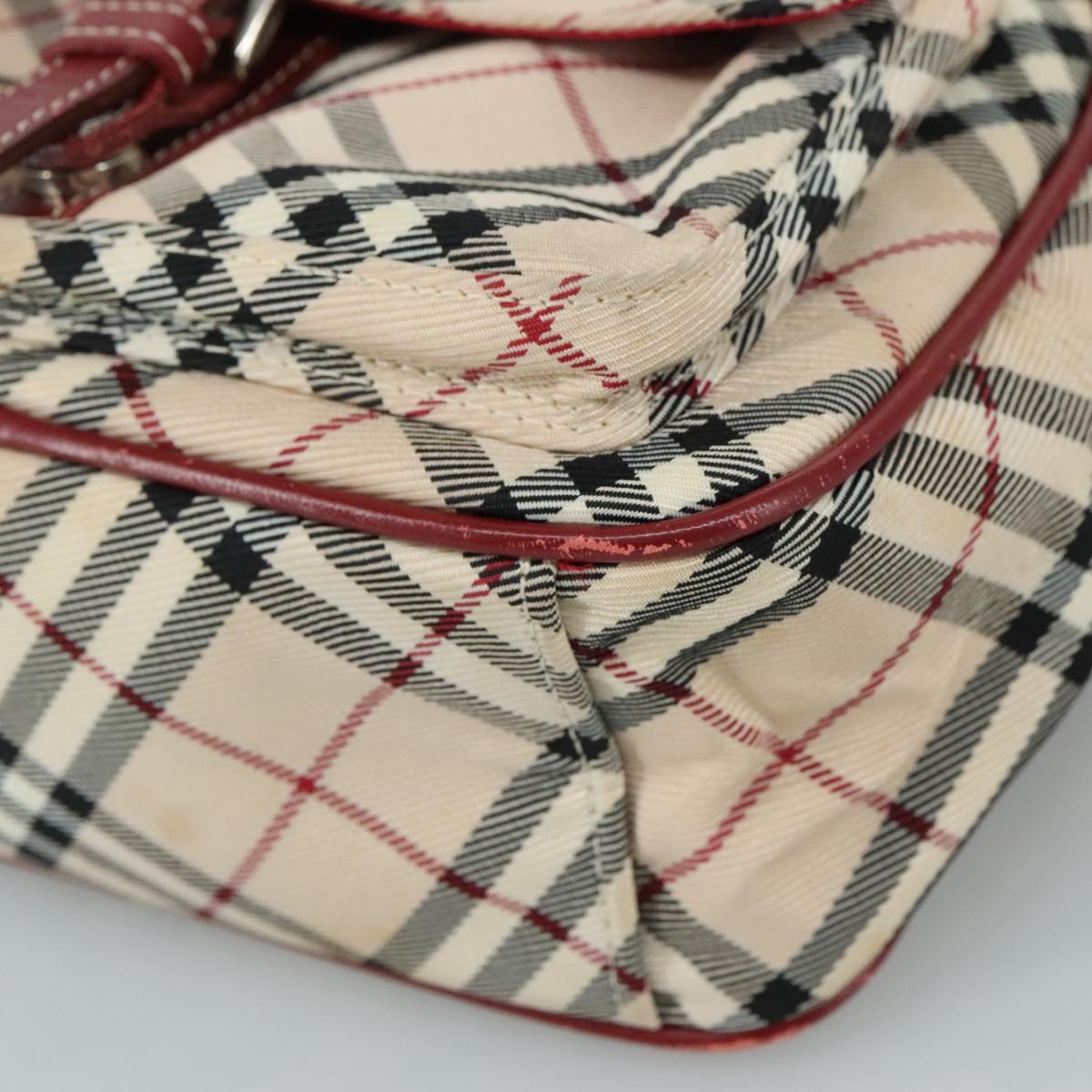Burberry Nova Check Blue Label Shoulder Bag Nylon Beige Silver - 10