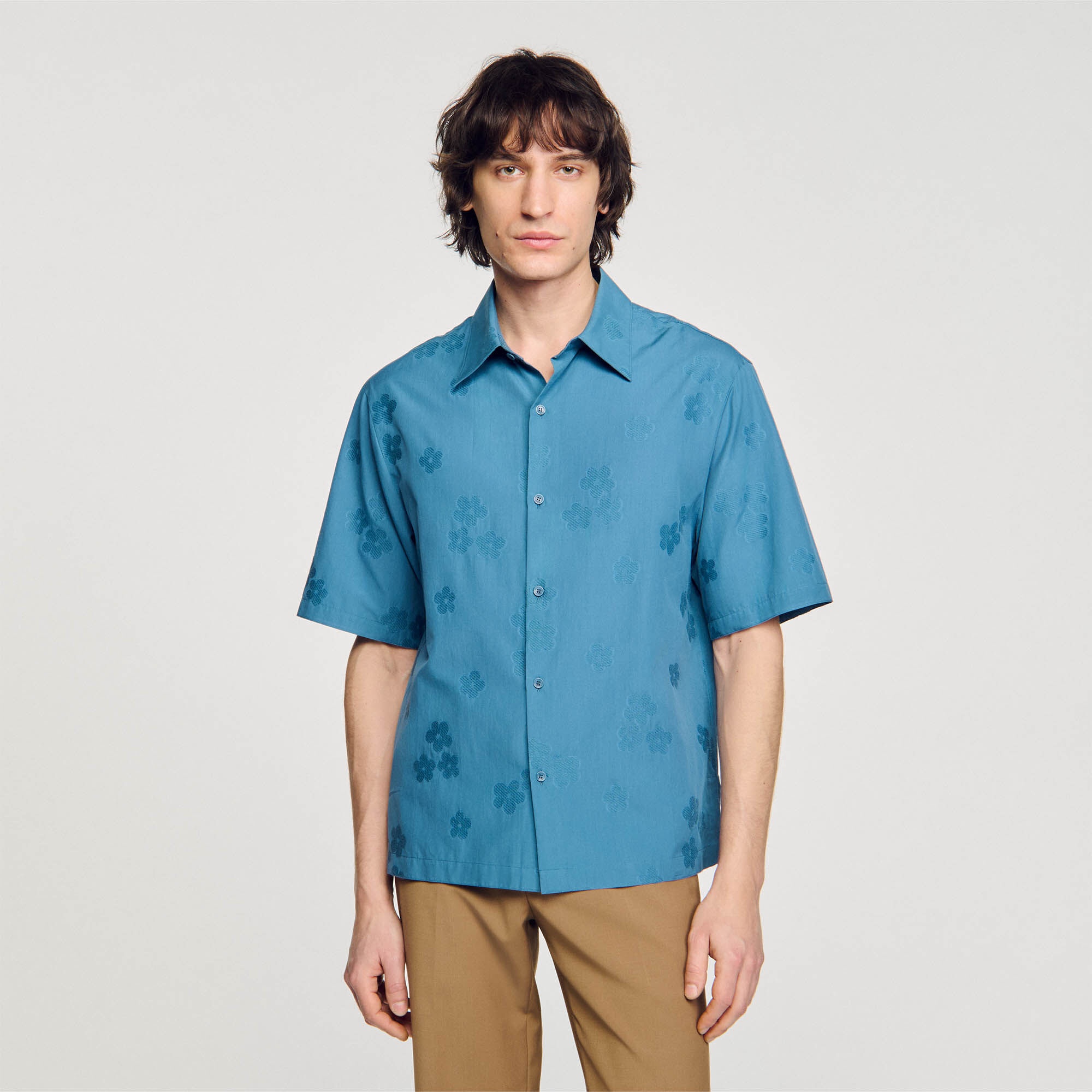 OVERSIZED FLORAL JACQUARD SHIRT - 5