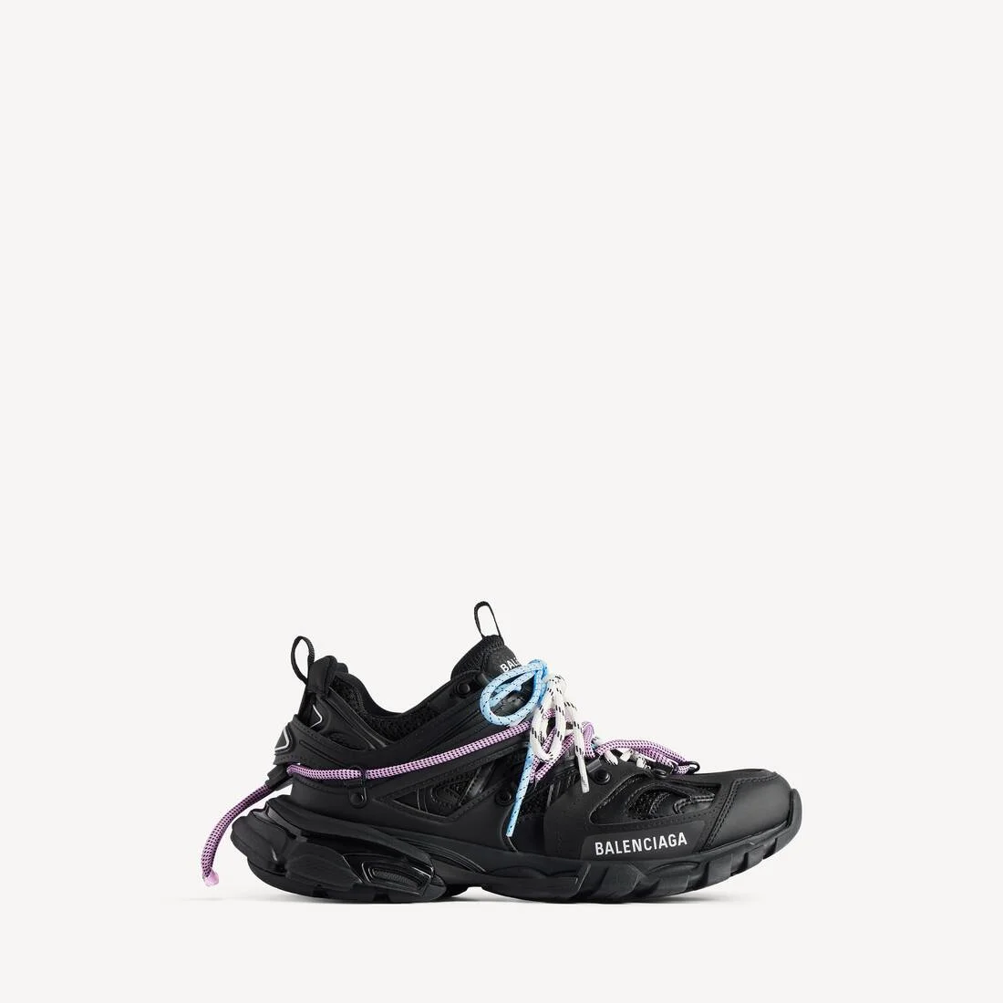 Women's Track Trail Laces Sneaker in Black/pink/blue/beige - 1