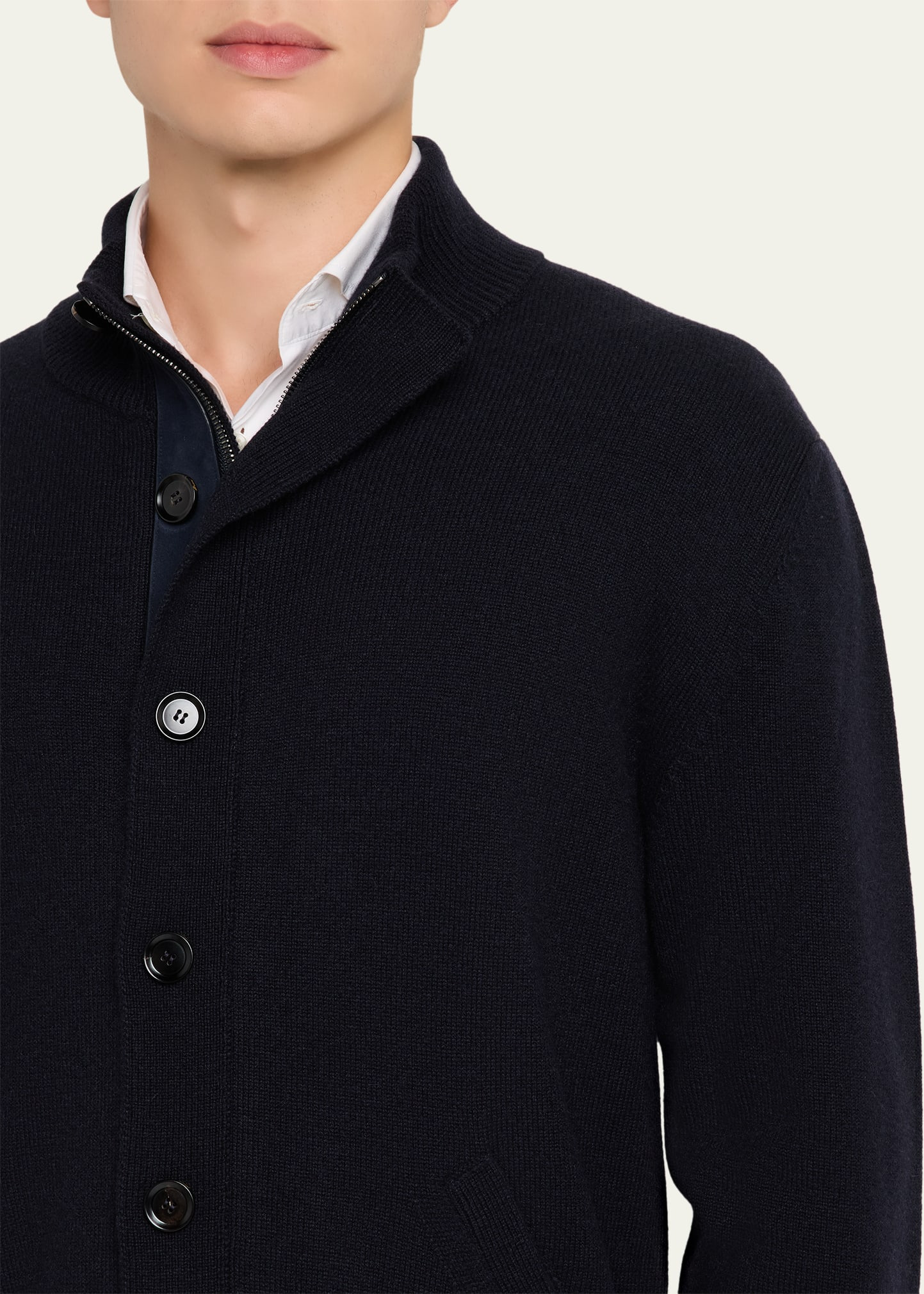 Men's Full-Zip Cashmere Cardigan Sweater - 5