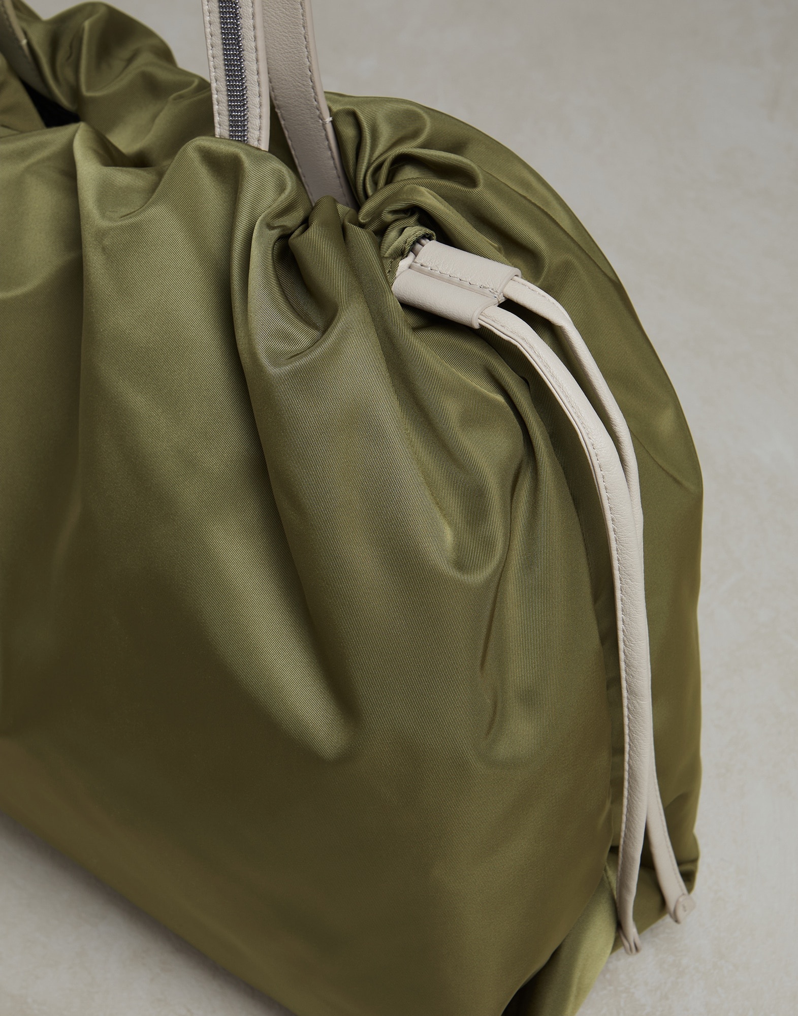 Nylon shopper bag with shiny handles - 3