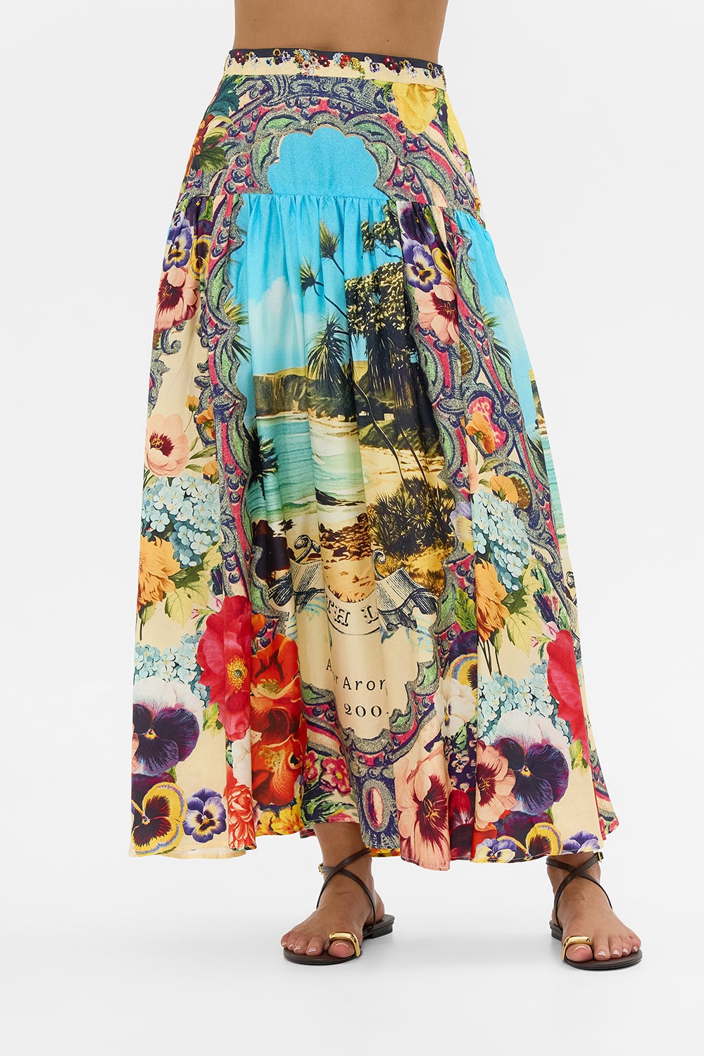 FITTED WAIST GATHERED SKIRT - 5