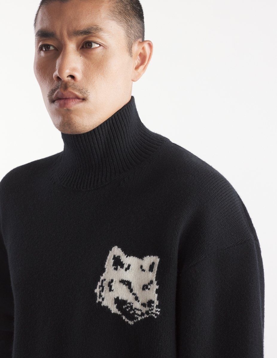 FOX HEAD INTARSIA COMFORT HIGH NECK JUMPER - 4