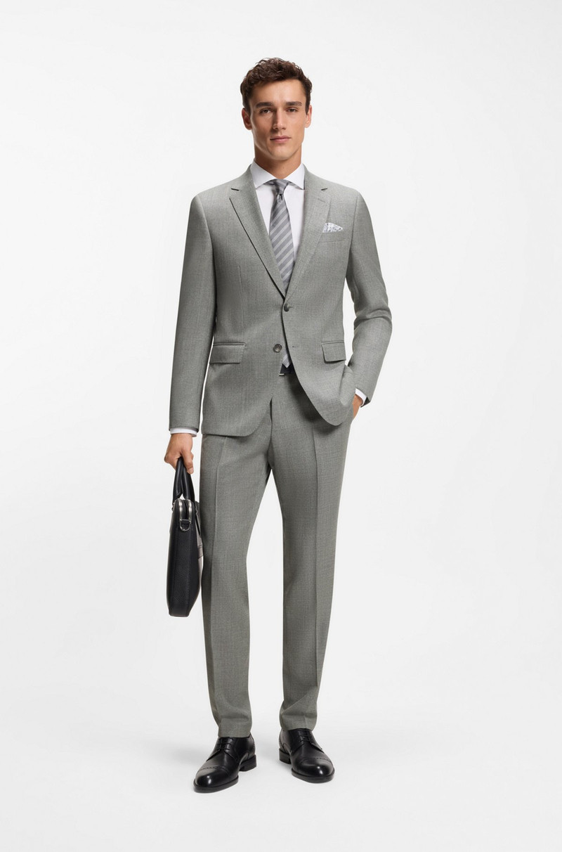 BOSS PATTERNED SLIM-FIT JACKET IN STRETCH WOOL outlook