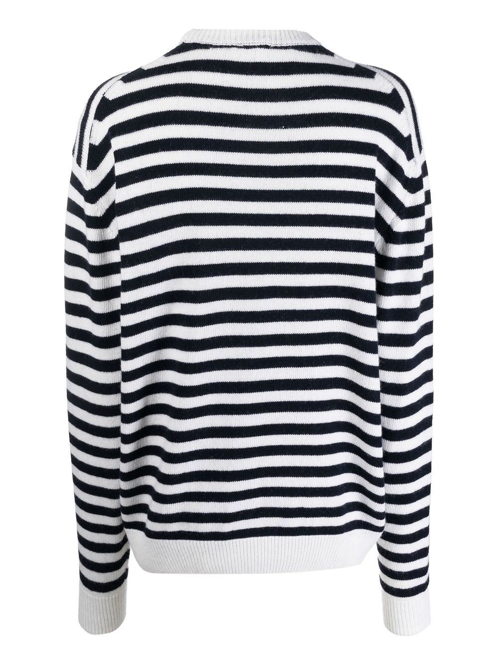 striped crew neck sweater - 2