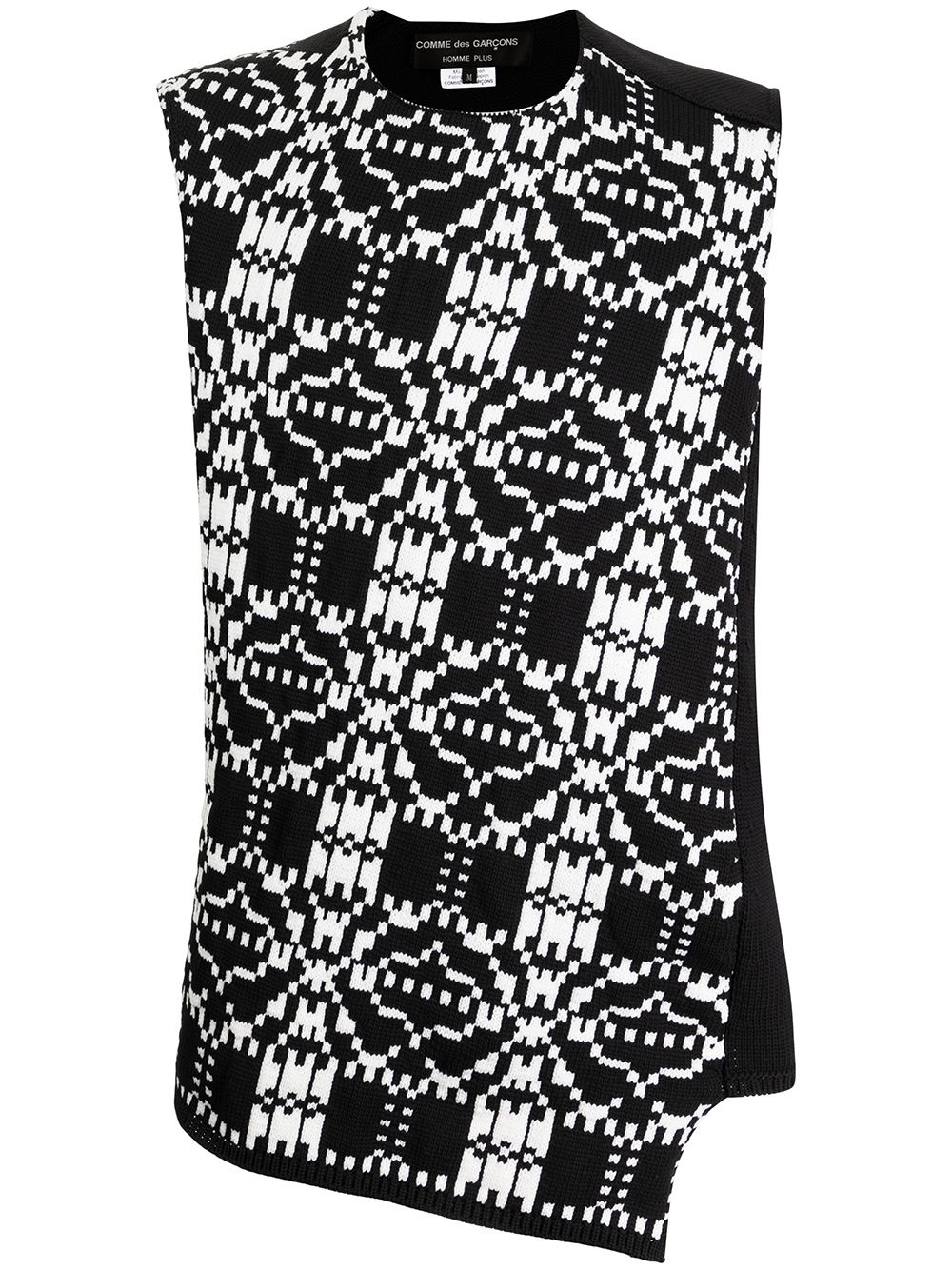 asymmetric digital-effect knit vest - 1