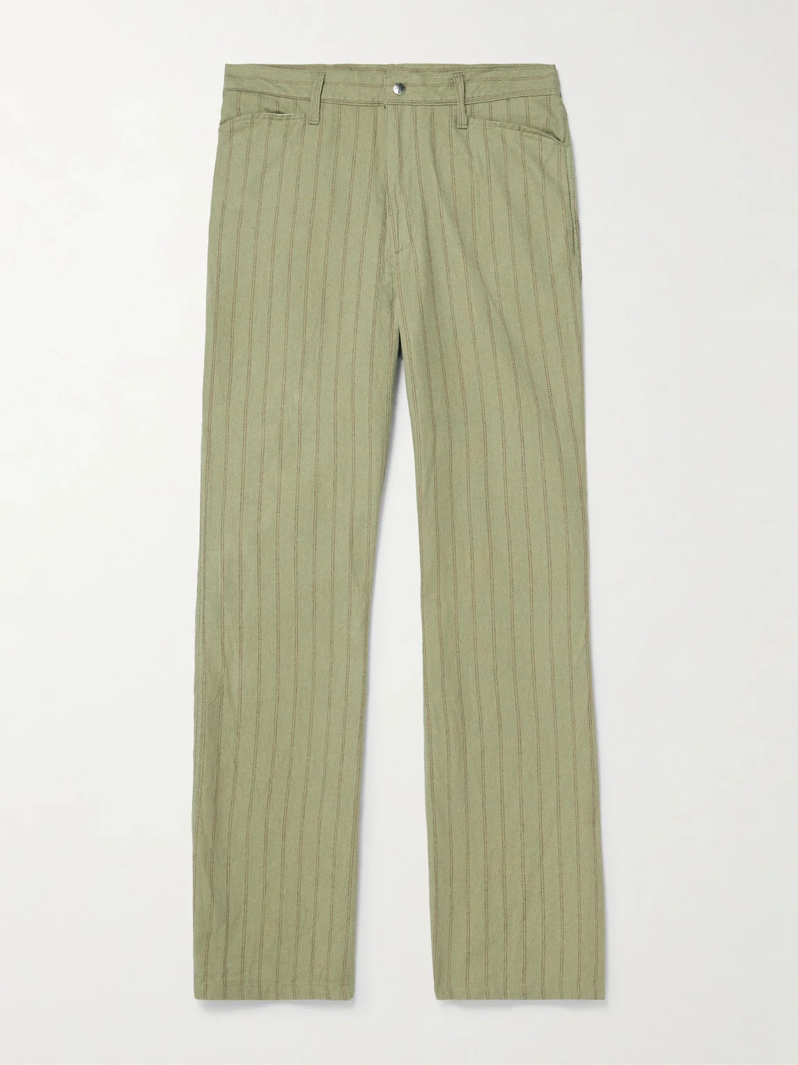 Gibson Straight-Leg Striped Linen and Cotton-Blend Twill Trousers - 1