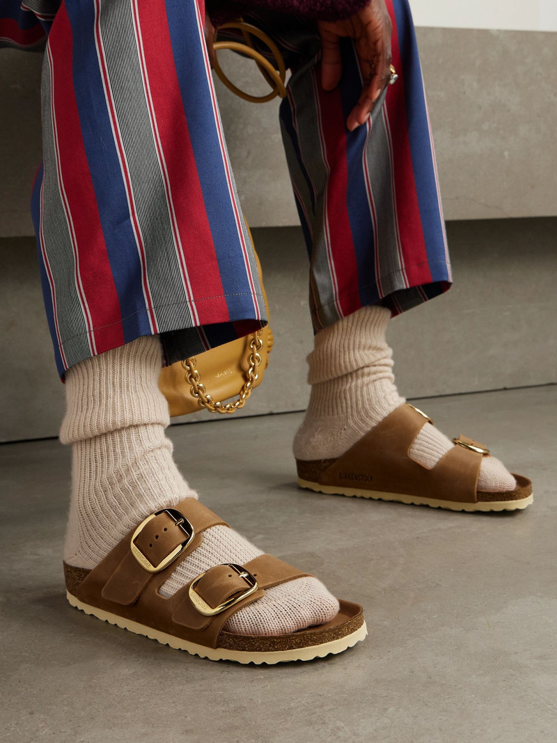 BIRKENSTOCK Arizona oiled leather sandals Tan outlook