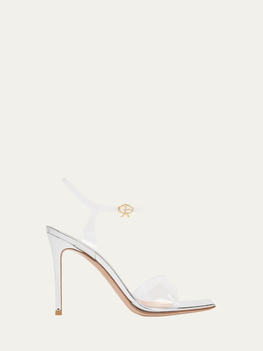 95mm Clear Ankle-Strap Sandals - 1