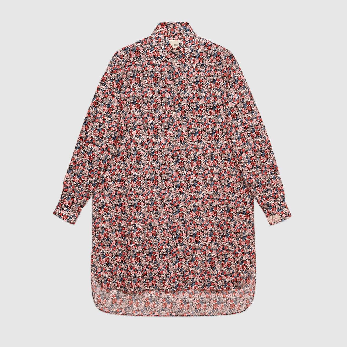 Gucci Liberty floral wool oversize shirt - 1