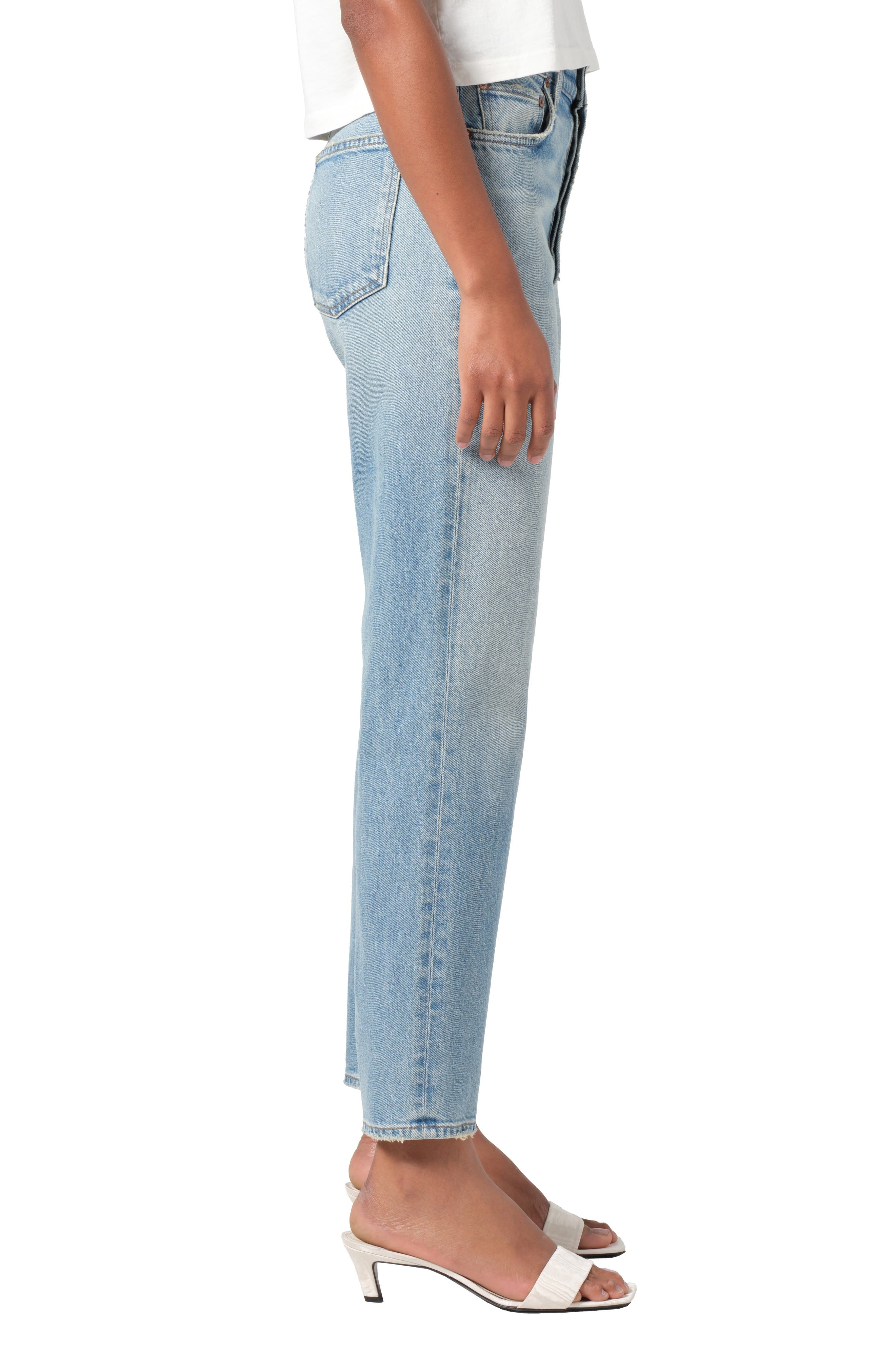 AGOLDE '90s Pinch Waist High Waist Crop Straight Leg Jeans in Ripple at Nordstrom - 3
