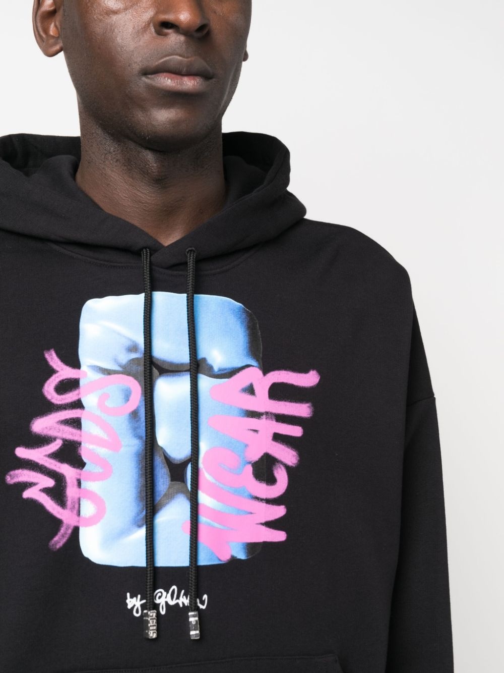 graphic-print cotton hoodie - 5