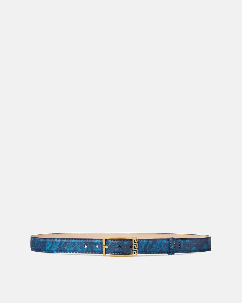 Greca Printed Leather Belt 1.2" 1