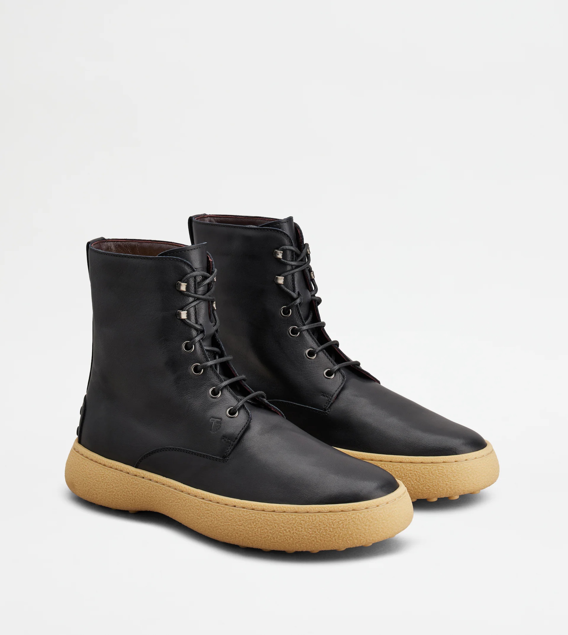 TOD'S W. G. LACE-UP ANKLE BOOTS IN LEATHER - BLACK - 3