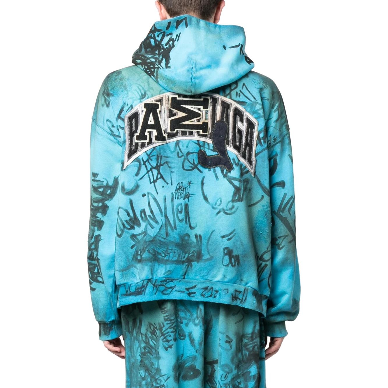 Balenciaga Skater Zip-Up Hoodie Medium Fit 'Blue Sky' 744457TOVA84900 - 3