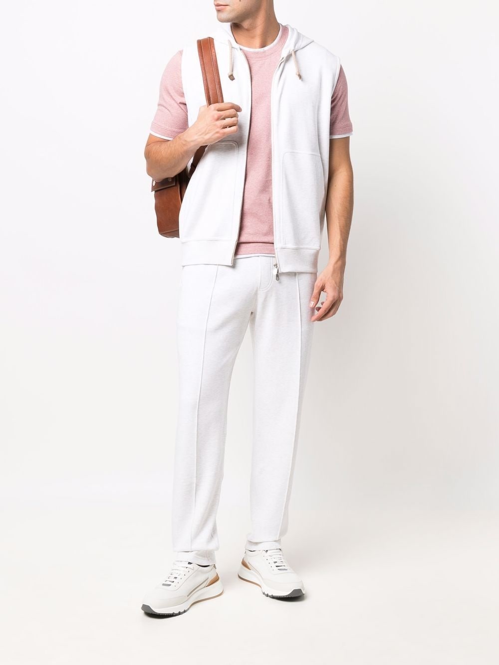 Tシャツ・カットソー BRUNELLO CUCINELLI COTTON ZIPPED SLEEVELESS HOODIE Brunello Cucinelli Sleeveless Sweatshirt With Zipper And