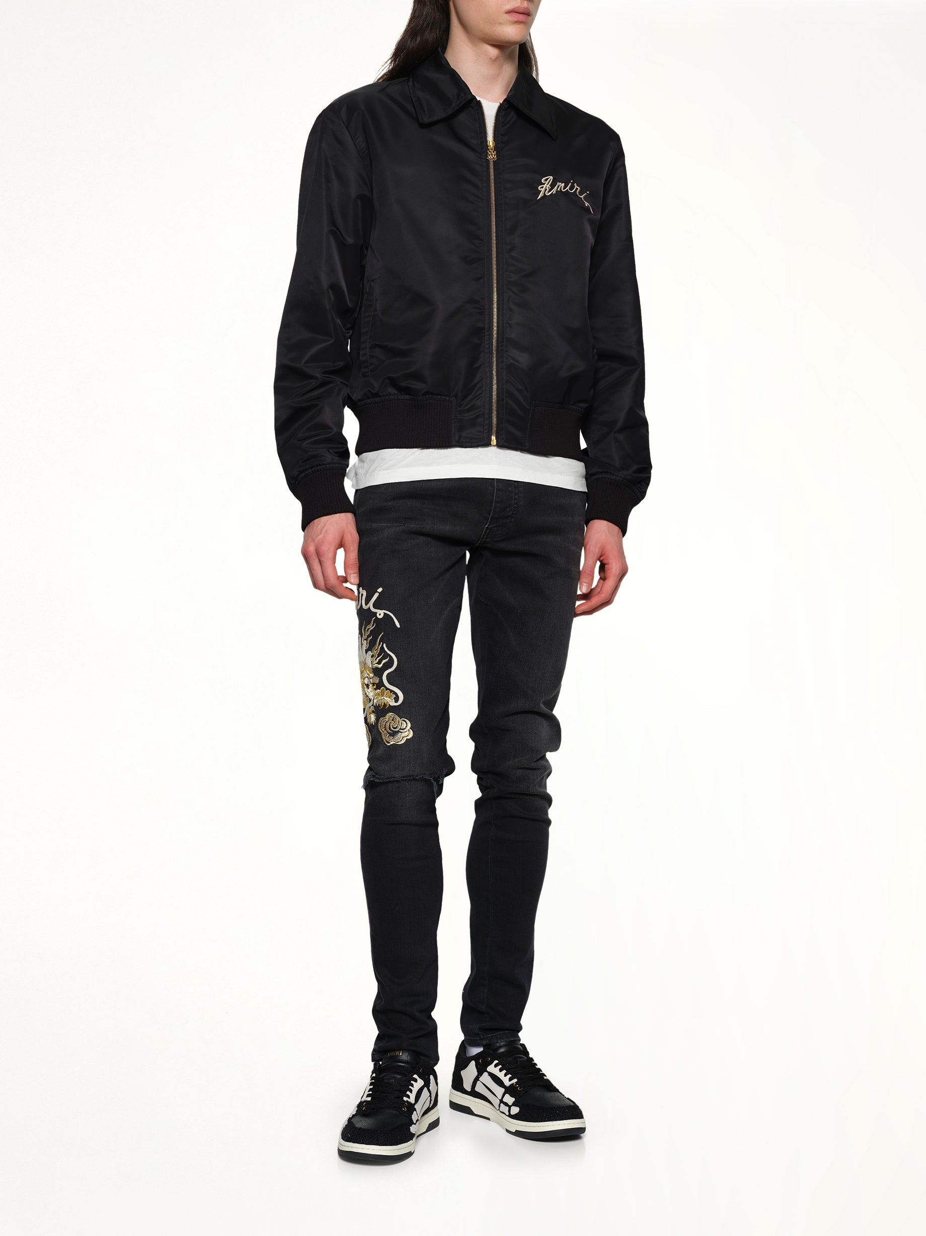 AMIRI Dragon Nylon Bomber in Black - 4