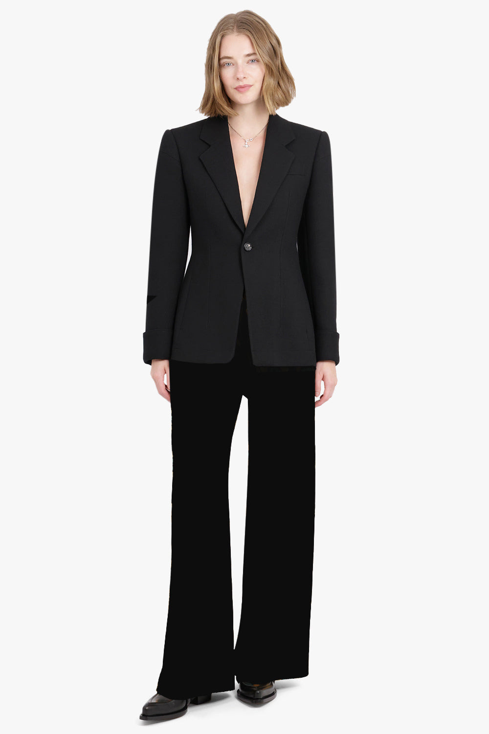 STRUCTURED DOUBLE MELANGE JACKET | BLACK - 3
