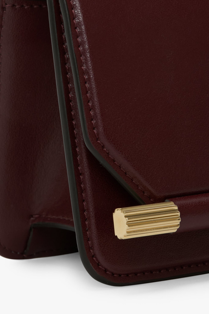 202 Clutch Bag In Burgundy Smooth Leather 4