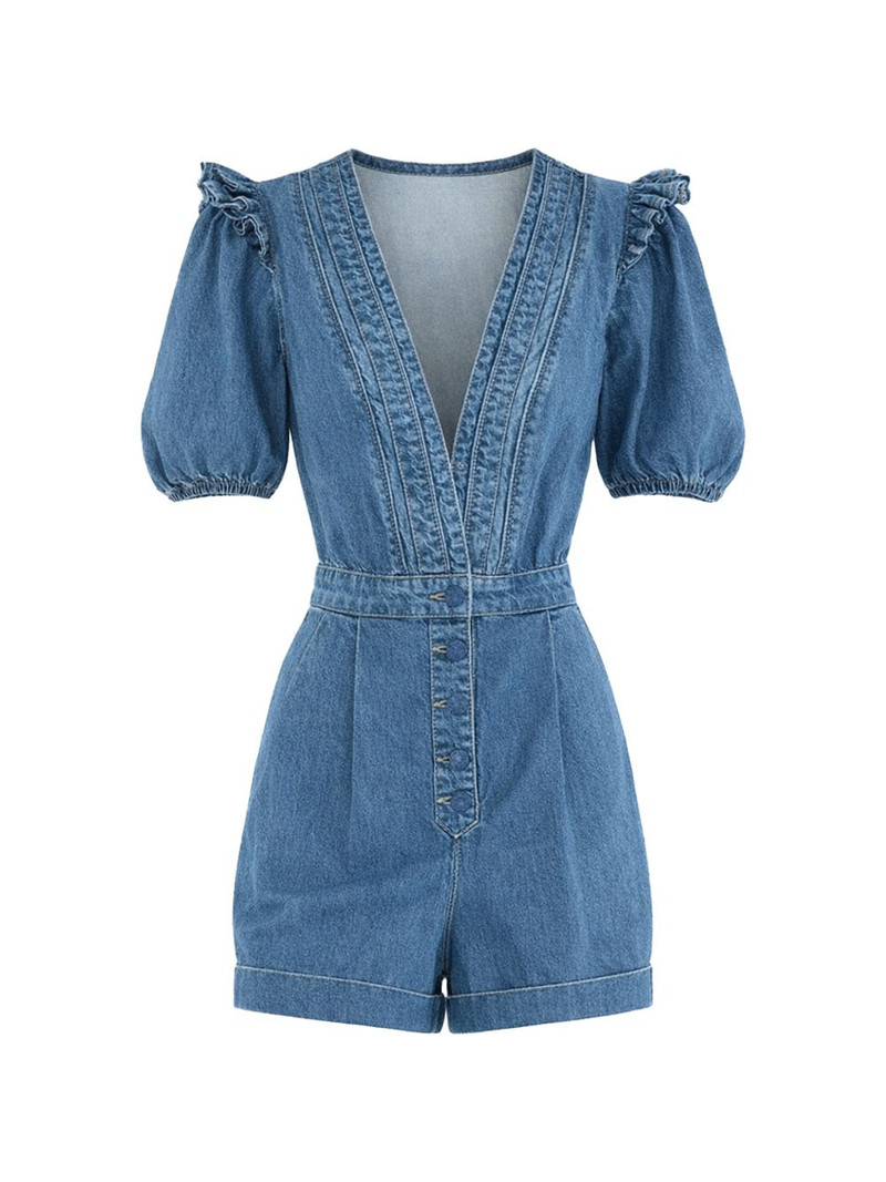 ruffled V-neck playsuit 1