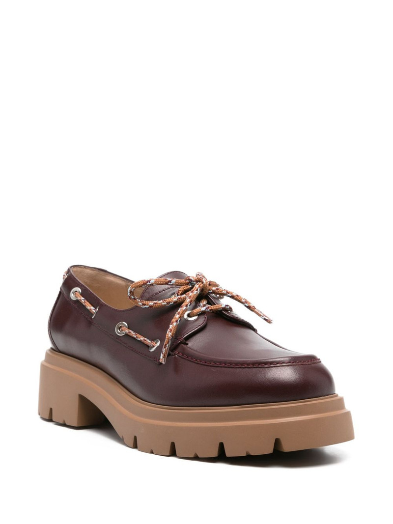 Stuart Weitzman chunky leather boat shoes outlook