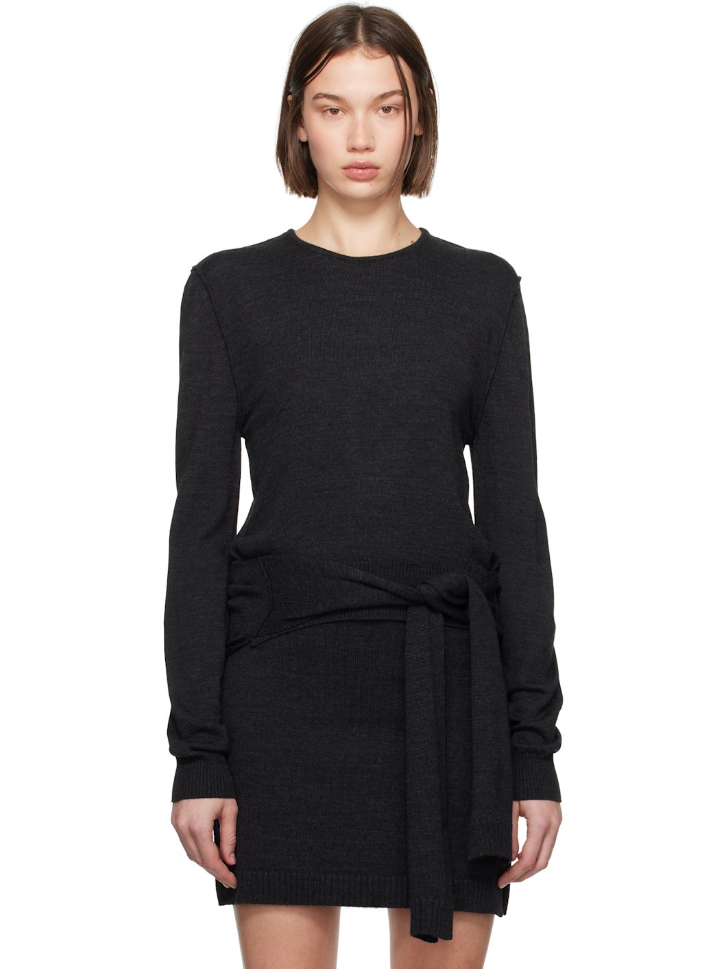Gray Trompe L'œil Sweater - 1