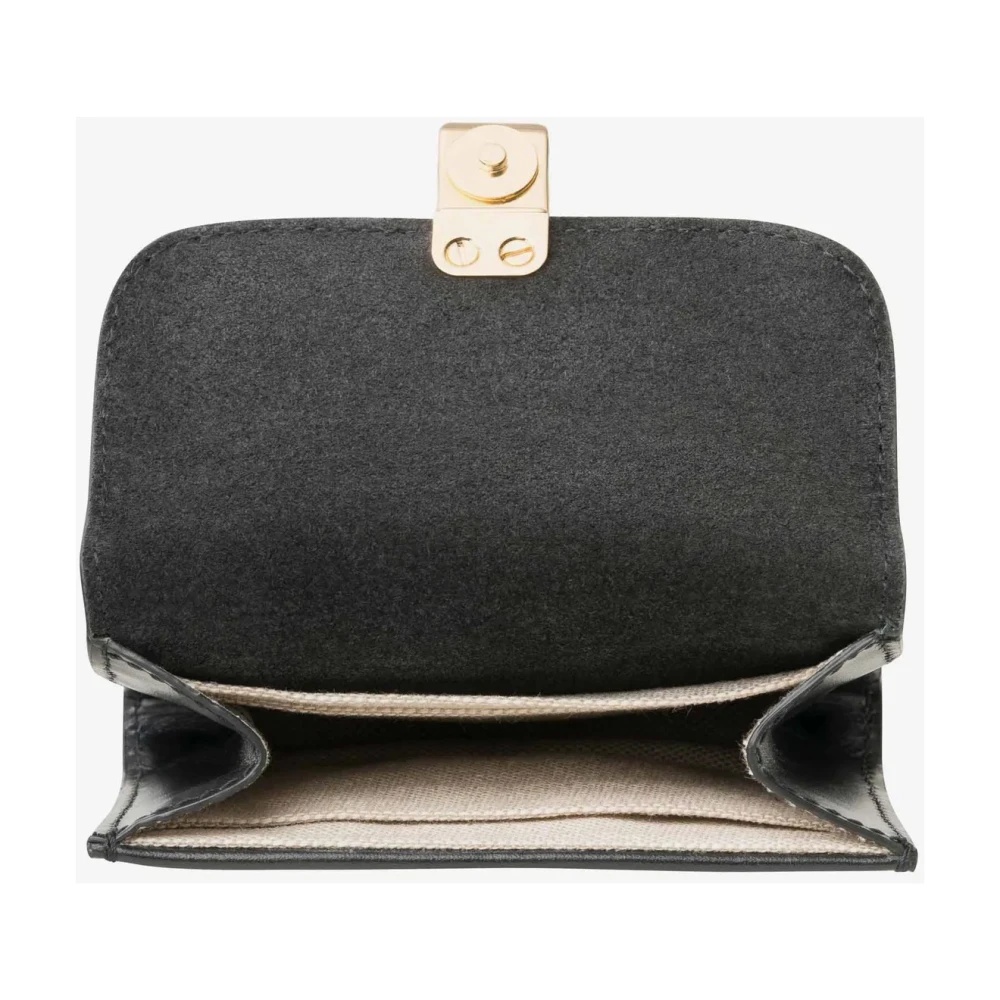 BLACK LEATHER COIN PURSE WITH GOLD CLASP - 4