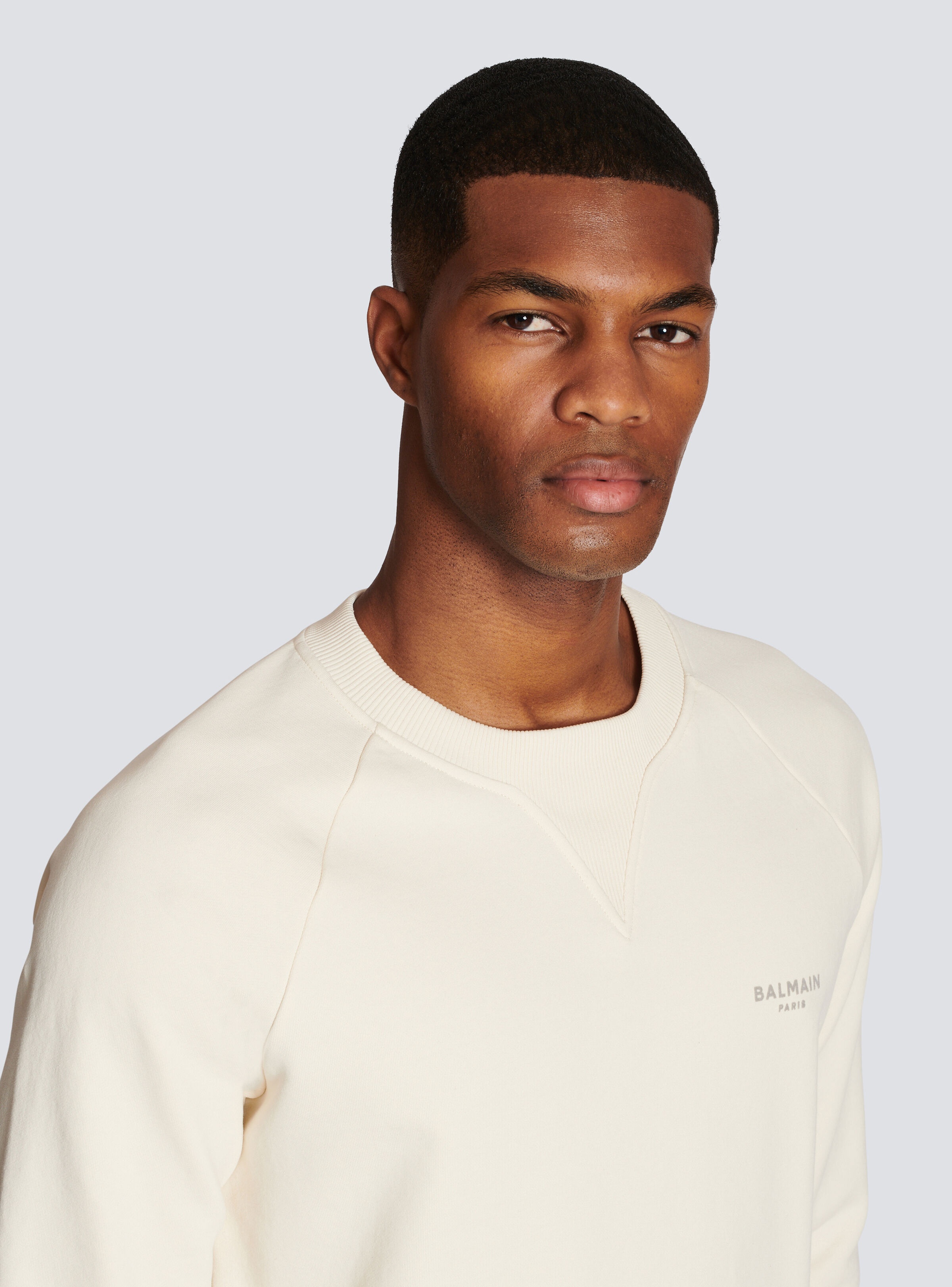 Cotton printed Balmain logo sweatshirt - 7