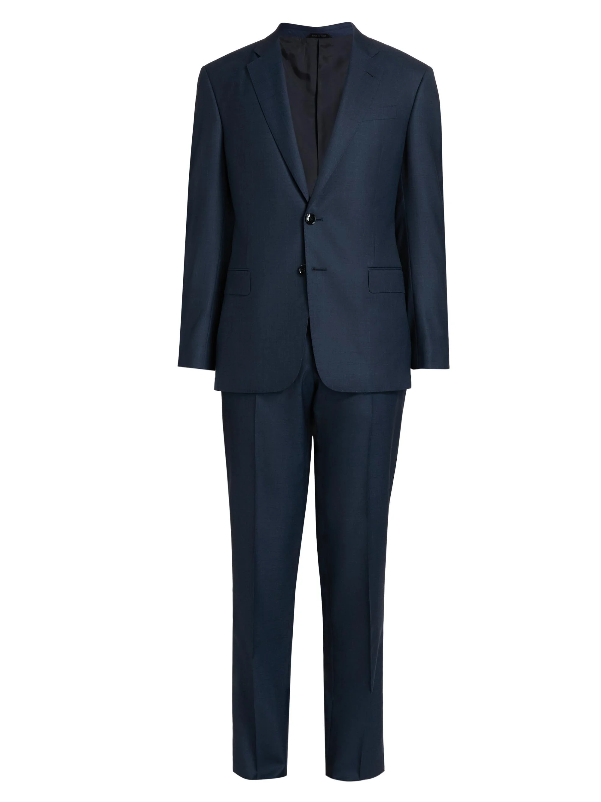 Men's Wool Single-Breasted Suit - Navy Black - 1