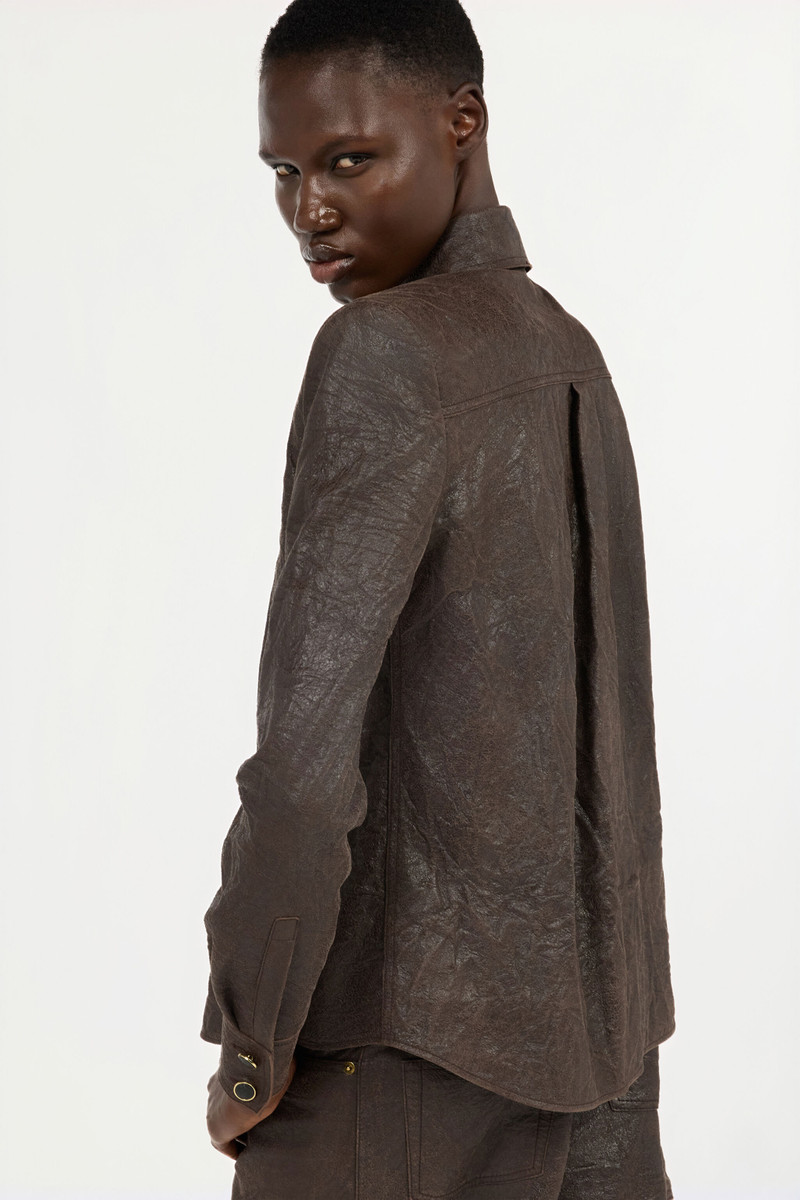 Dark Brown Leather Shirt 6