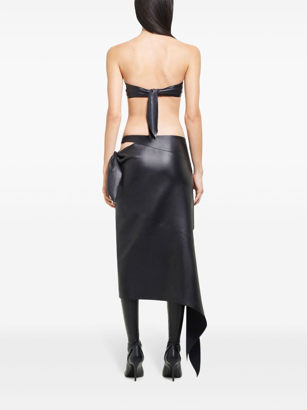 slash leather skirt - 4