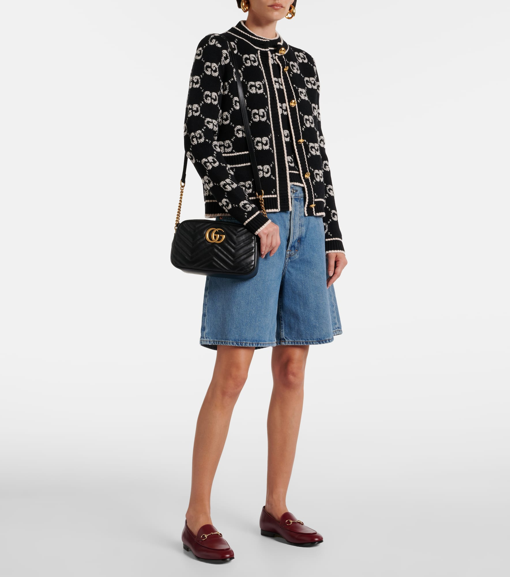 GG jacquard wool bouclé cardigan - 2