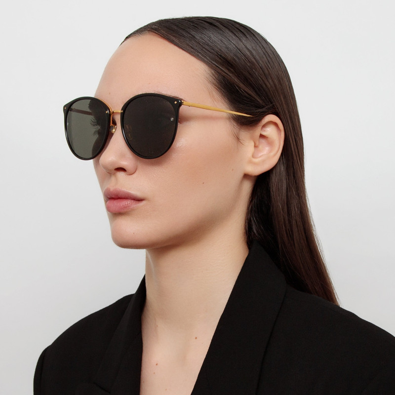 LINDA FARROW THE KINGS | OVERSIZED SUNGLASSES IN BLACK FRAME (C1) outlook