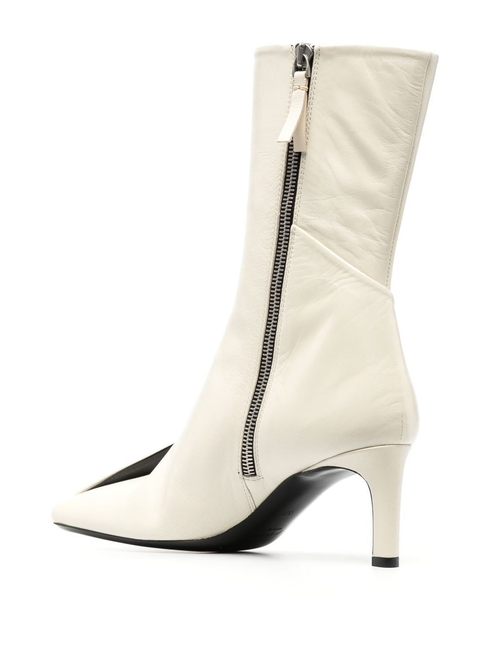 pointed leather ankle boots - 3