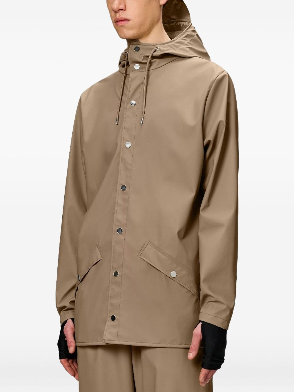button-fastening hooded jacket - 3