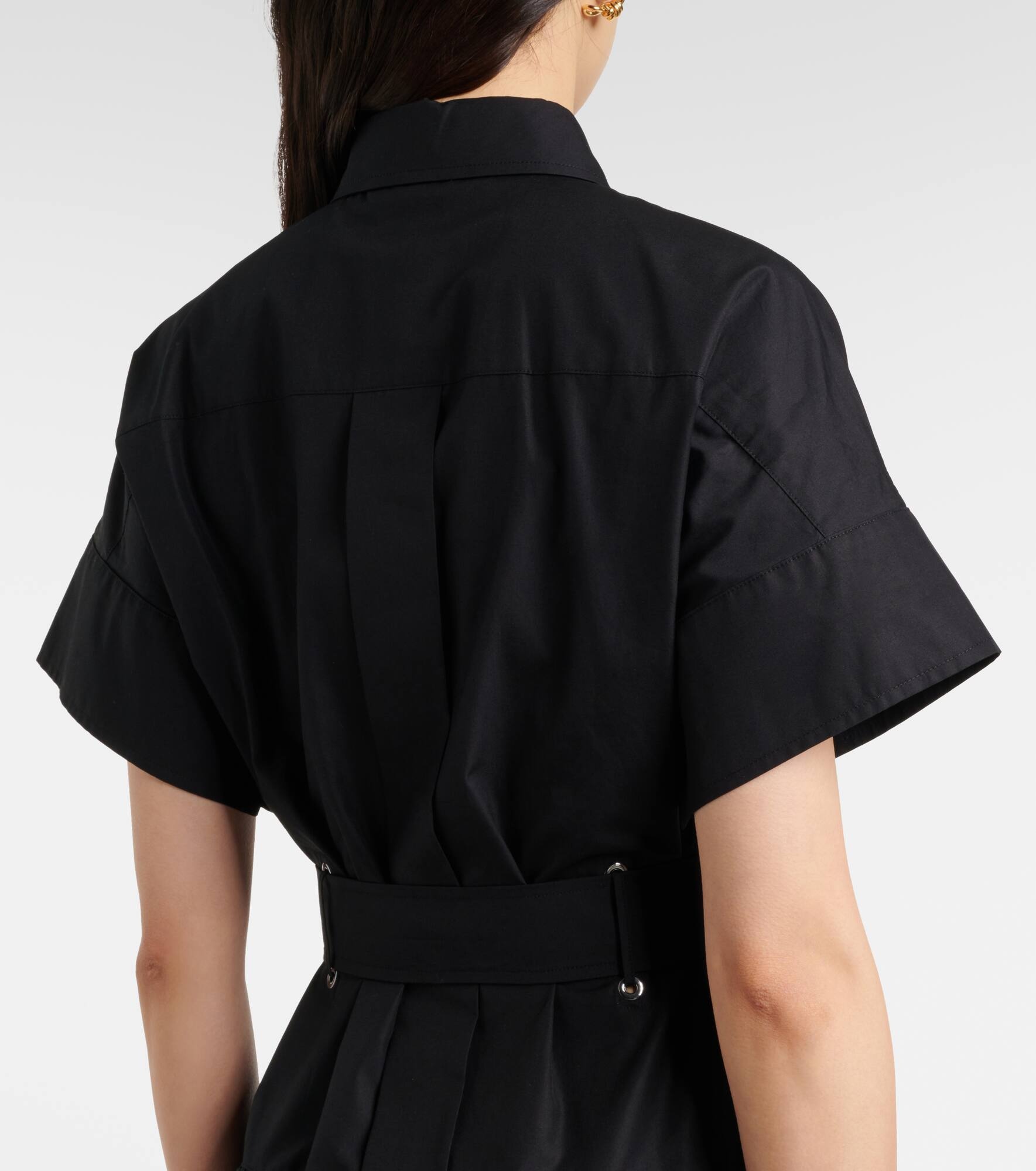 Agoraio pleated cotton shirt dress - 7