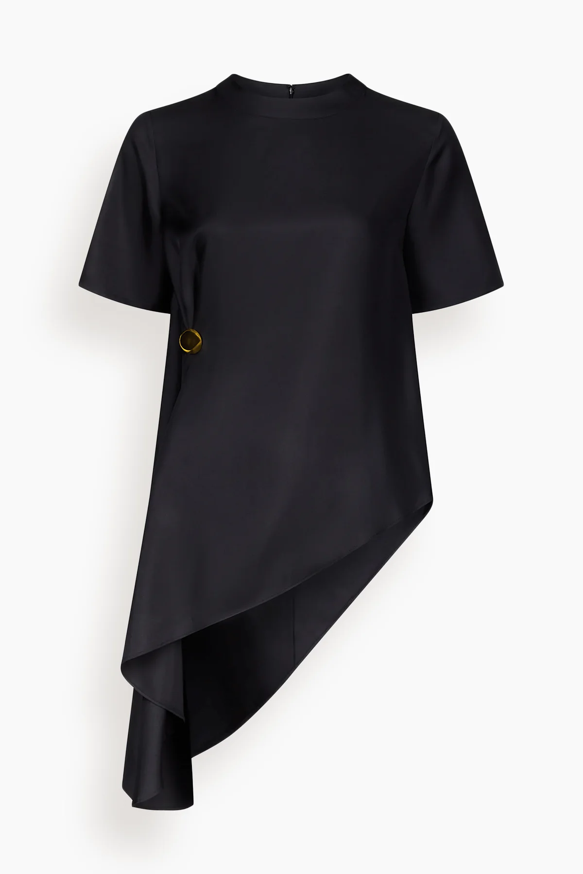 Madea Draped Asymmetric Top in Black - 1