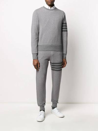 Thom Browne 4-Bar crew-neck loopback-cotton sweatshirt outlook