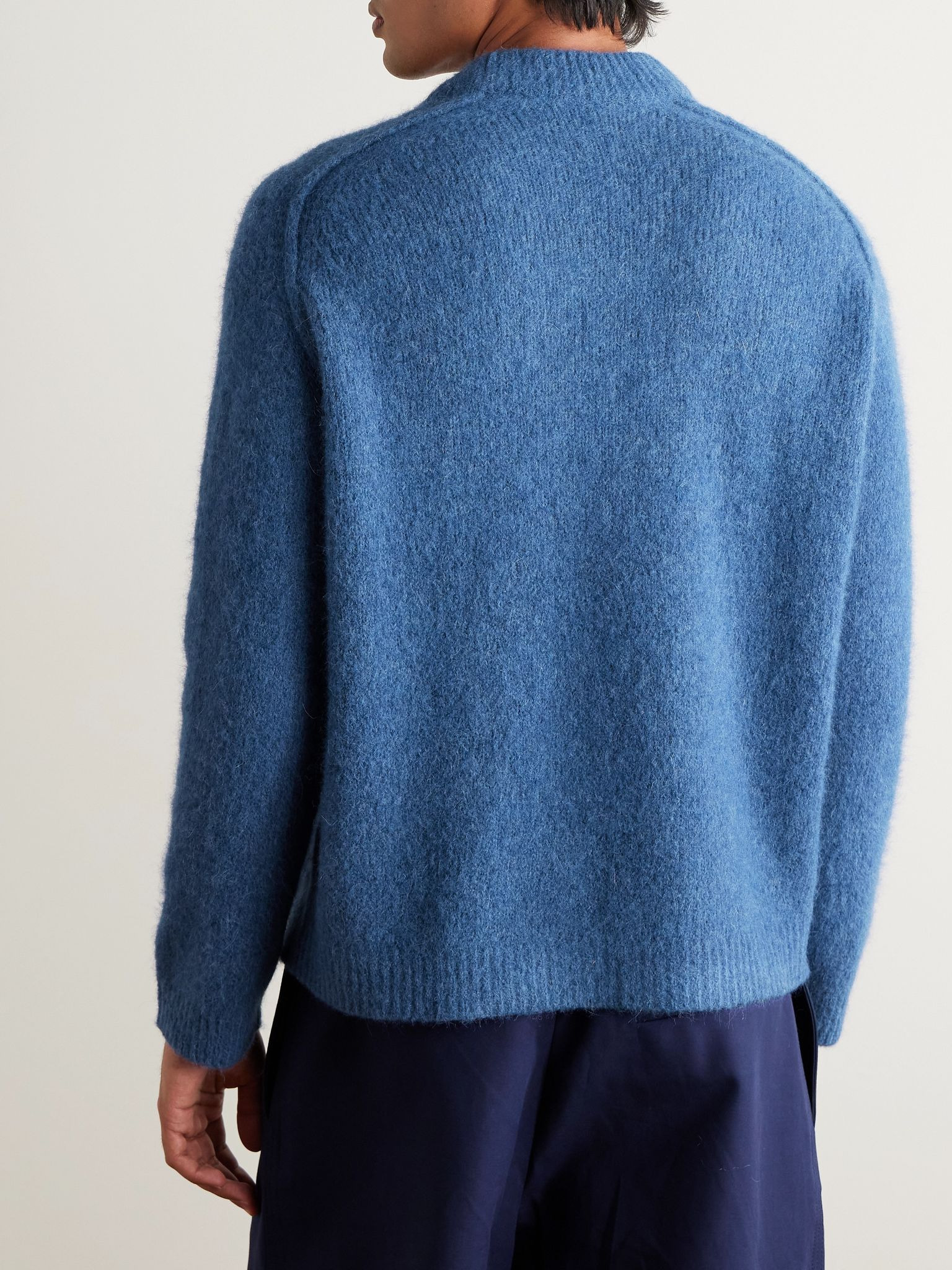 Tyler Alpaca-Blend Mock-Neck Sweater Blue - 3