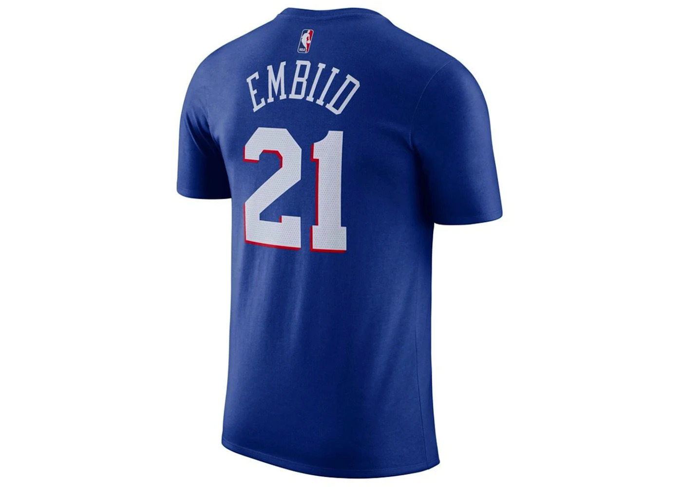 Nike NBA Philadelphia 76ers Joel Embiid T-shirt Blue/White - 2