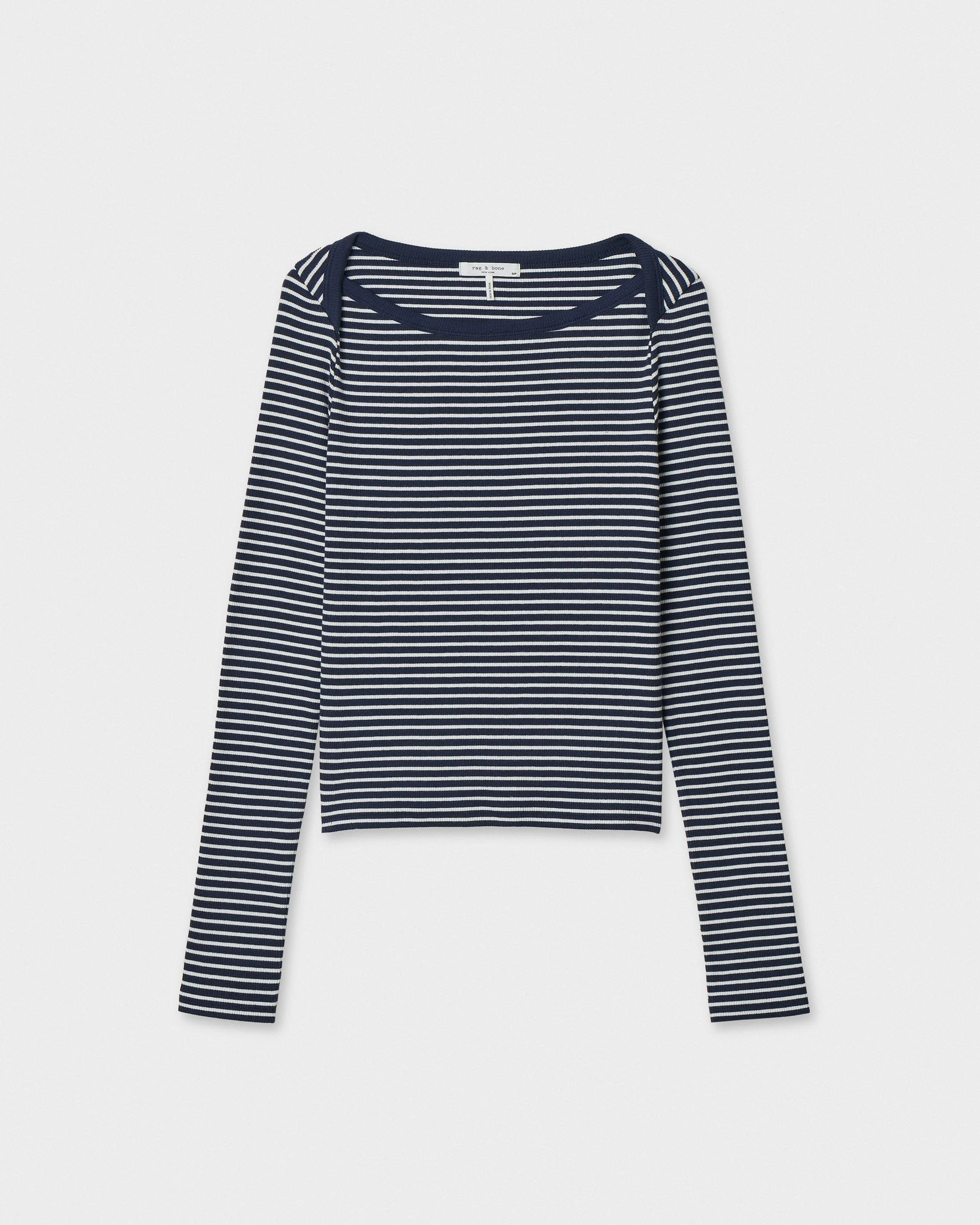 The Essential Ribbed Bateau Tee - 1