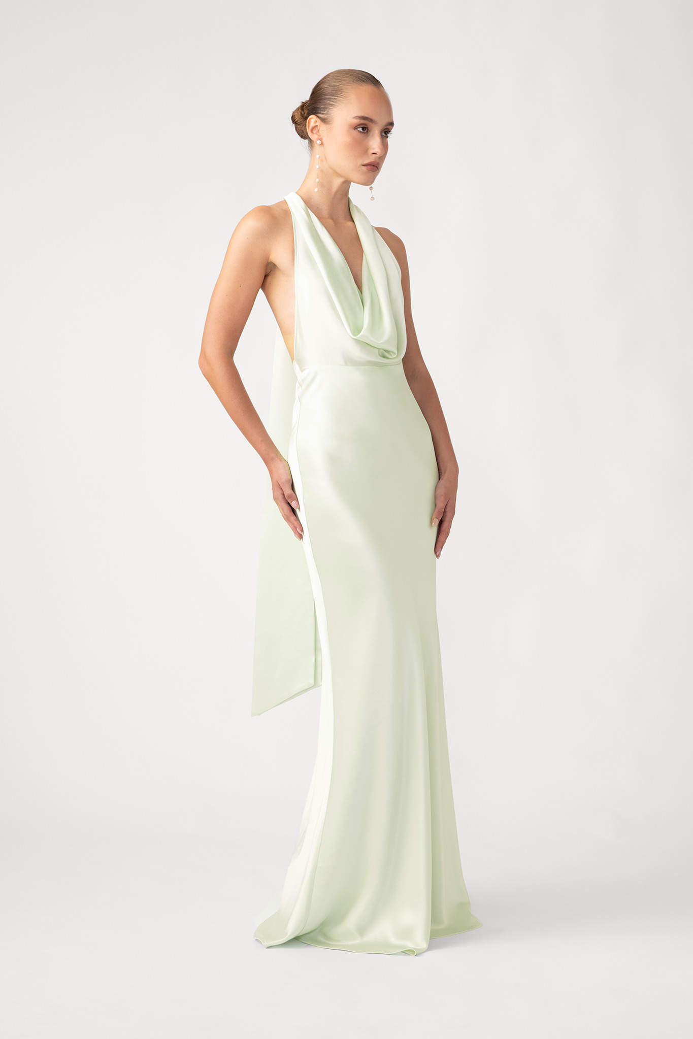 PEARL SATIN GOWN - 4