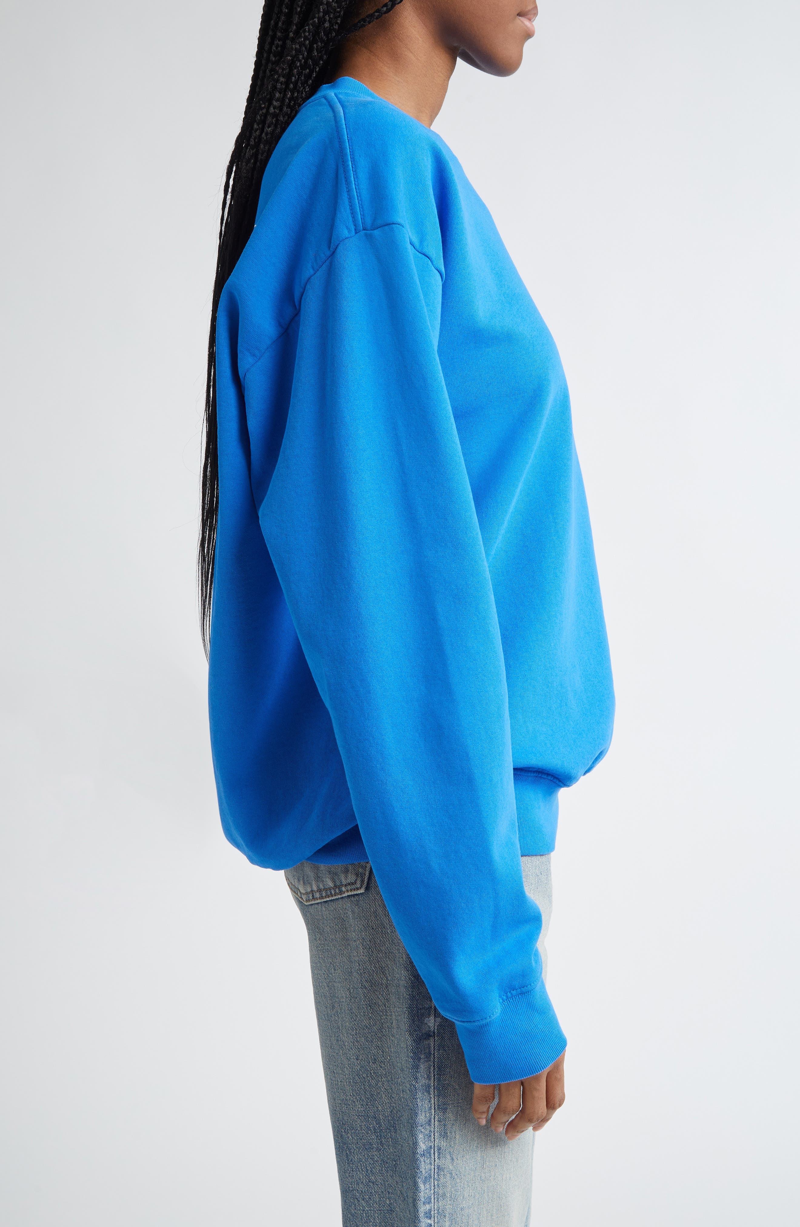 Sporty & Rich Vendome Resort Cotton Crewneck Sweatshirt in Paris Blue at Nordstrom - 3