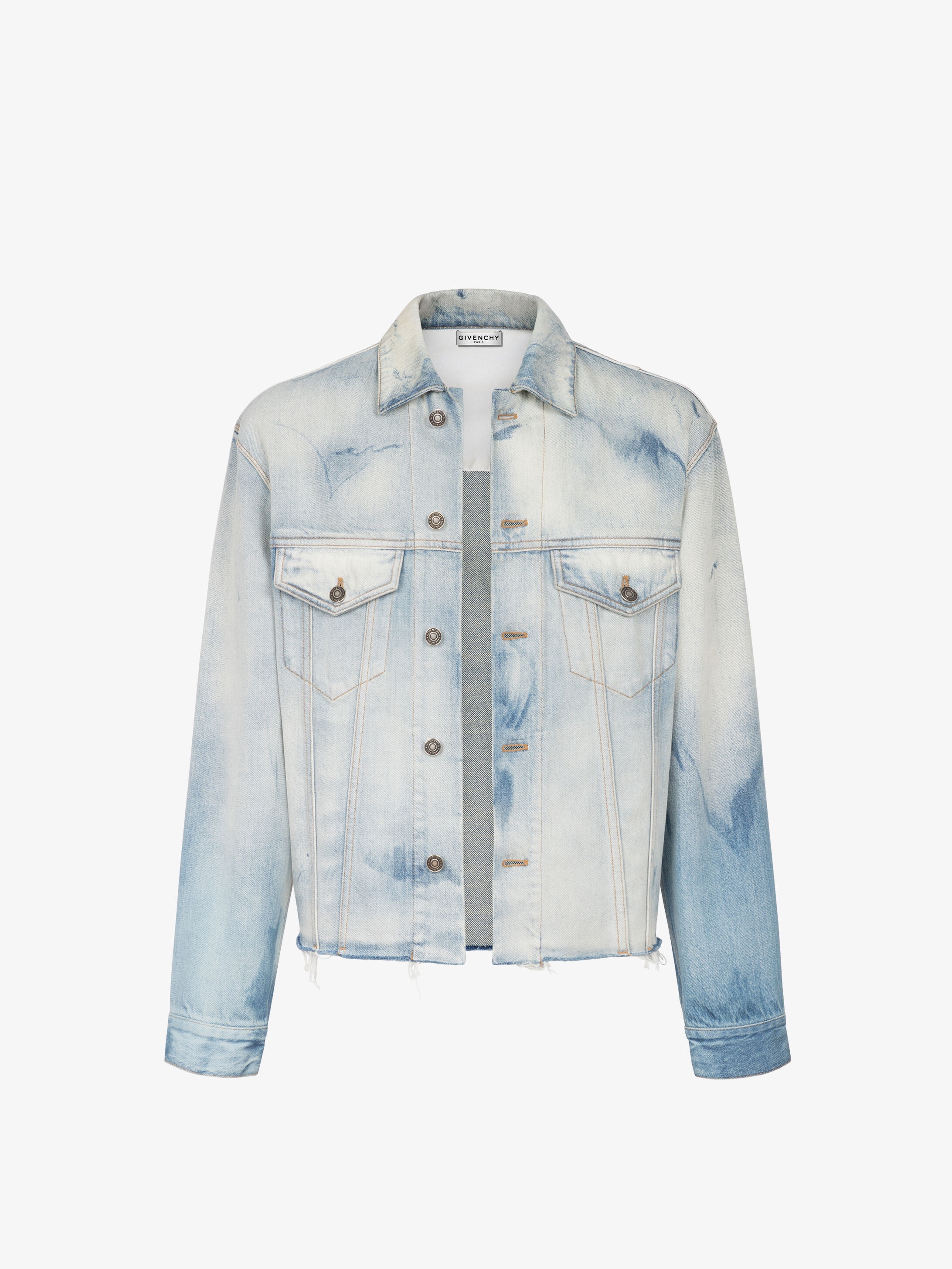 Jacket in washed-out denim with raw cuts - 5