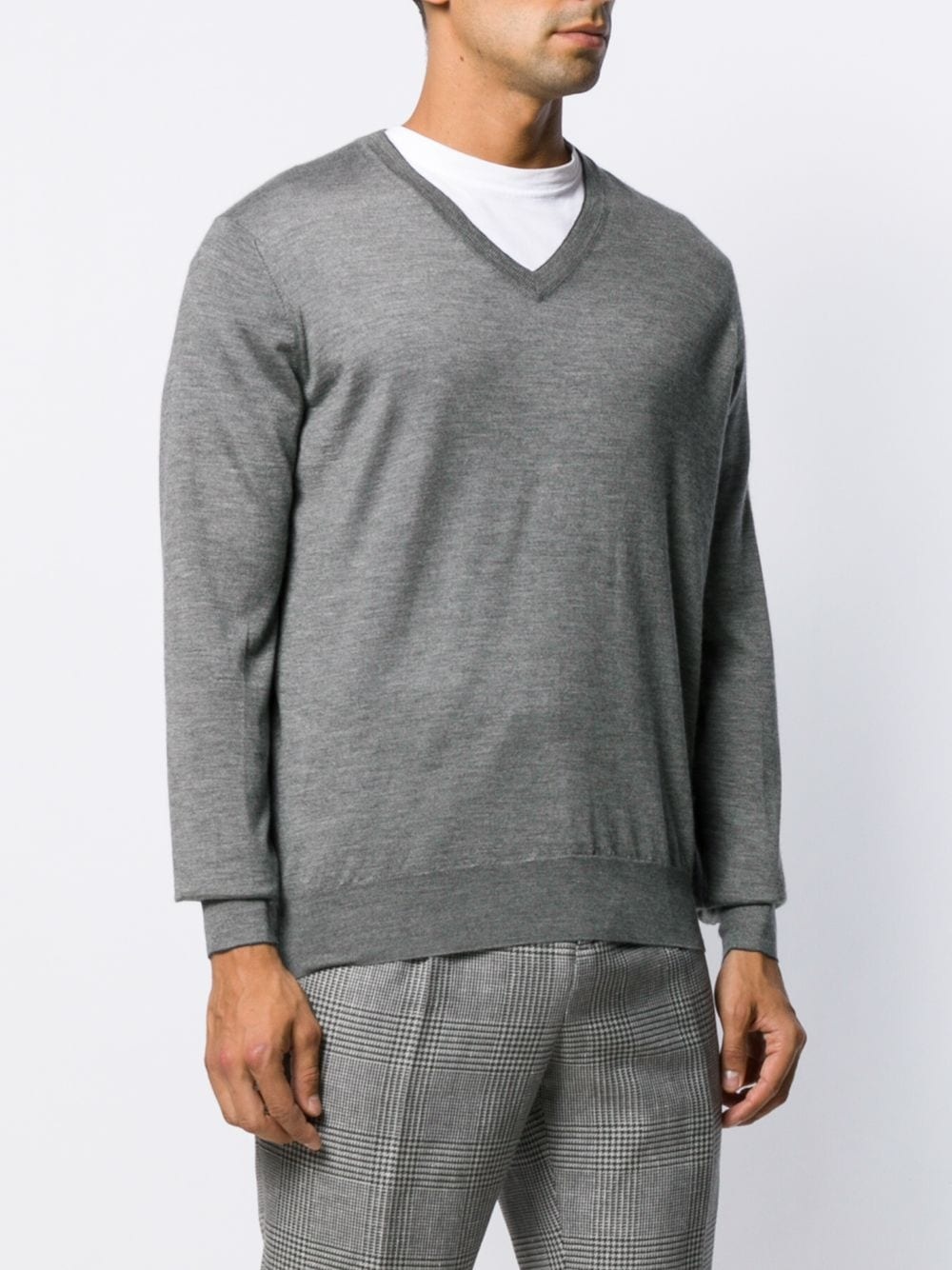 v-neck knit jumper - 3