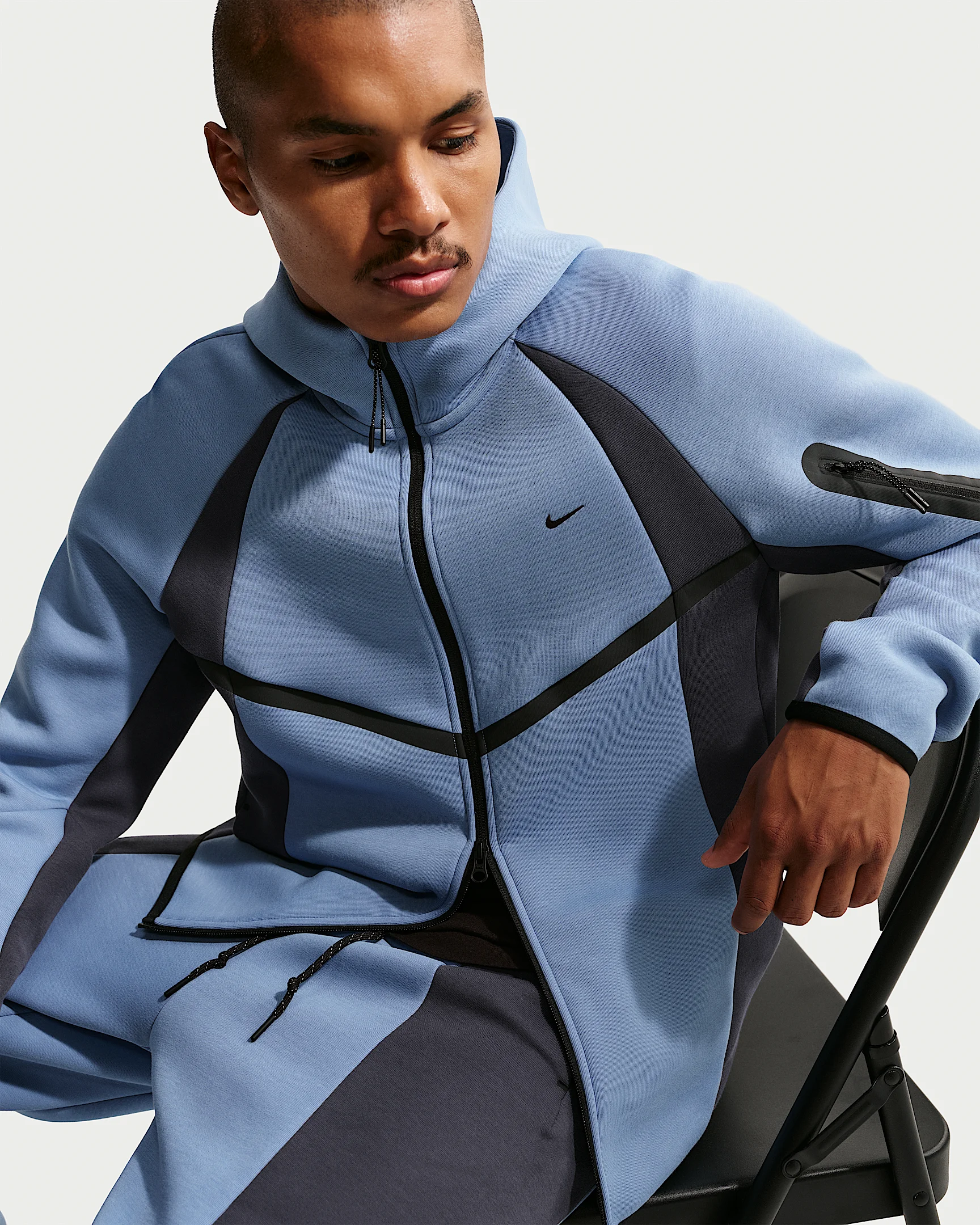 Nike Tech Men's Color-Block Full-Zip Fleece Windrunner Jacket - 1