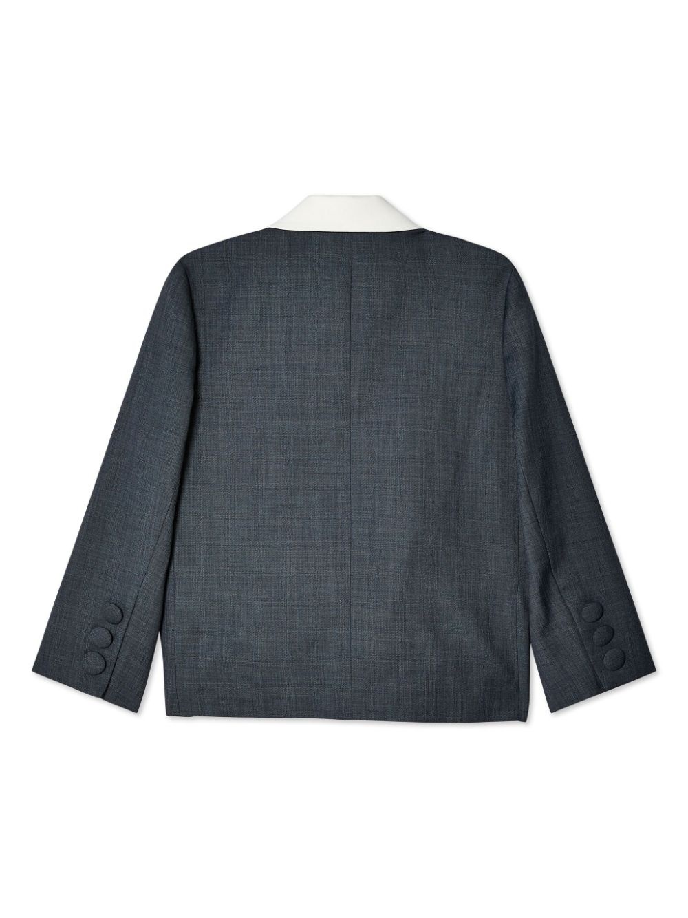 ruffled-trim fitted jacket - 2